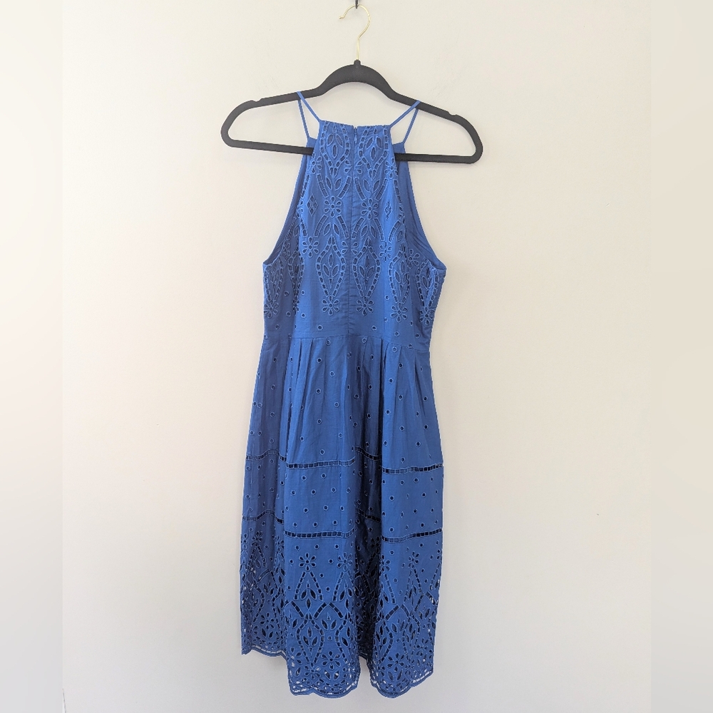 Parker Royal Blue Alana Sleeveless Eyelet Dress - Picture 3 of 15
